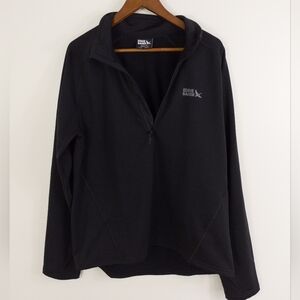 Eddie Bauer Grid Fleece 1/2 Zip Black Size Large